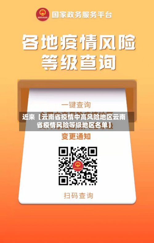 近来【云南省疫情中高风险地区云南省疫情风险等级地区名单】