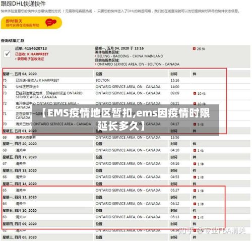 【EMS疫情地区暂扣,ems因疫情时限延长多久】