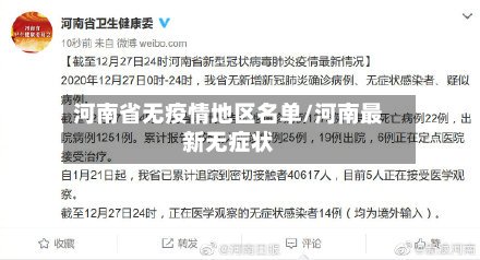 河南省无疫情地区名单/河南最新无症状
