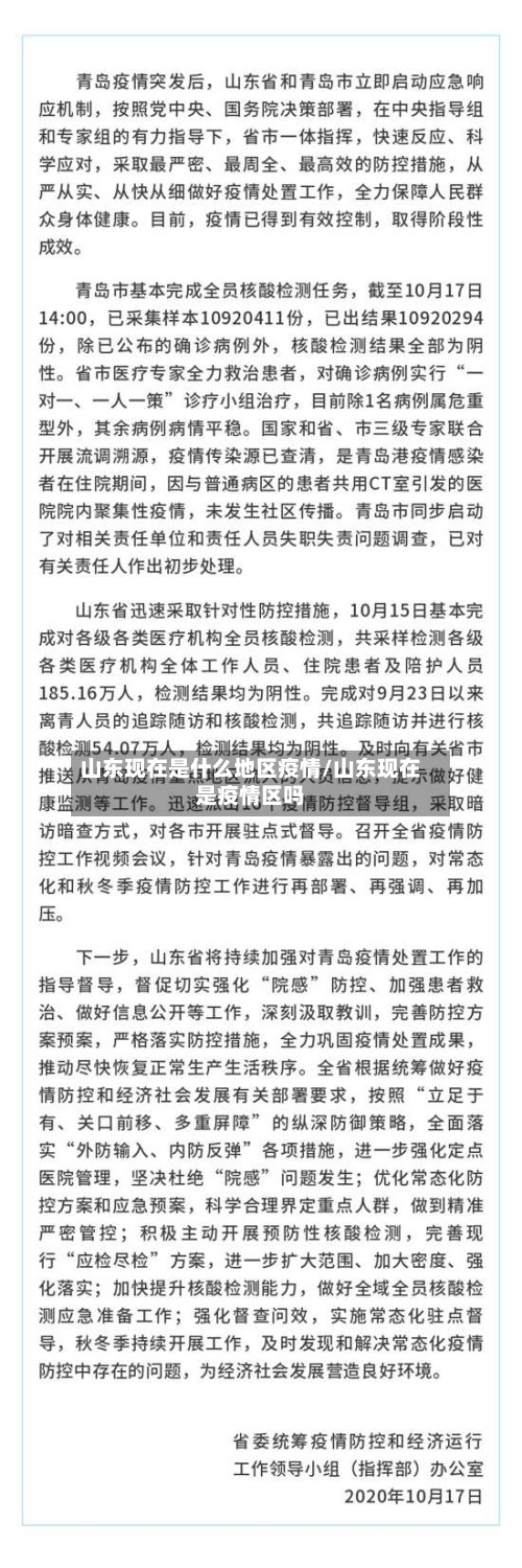 山东现在是什么地区疫情/山东现在是疫情区吗-第3张图片