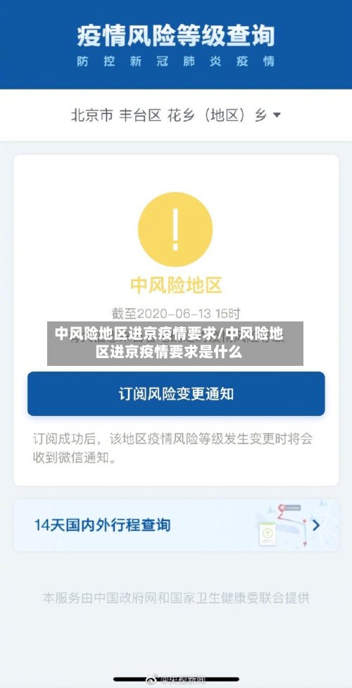 中风险地区进京疫情要求/中风险地区进京疫情要求是什么