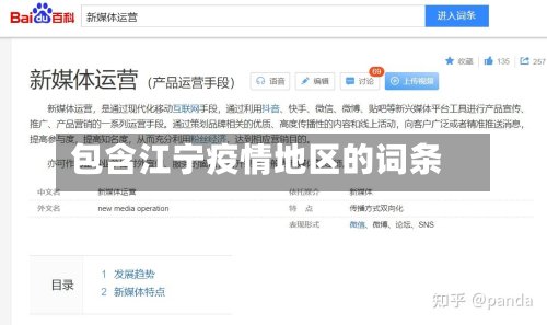 包含江宁疫情地区的词条