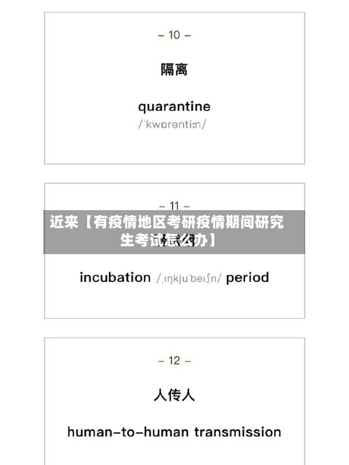 近来【有疫情地区考研疫情期间研究生考试怎么办】