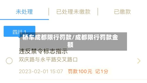 轿车成都限行罚款/成都限行罚款金额