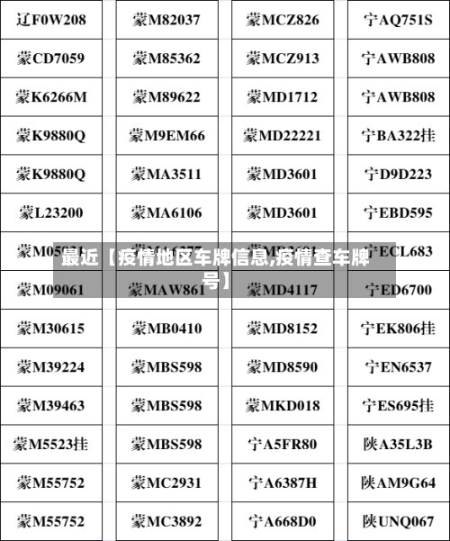 最近【疫情地区车牌信息,疫情查车牌号】