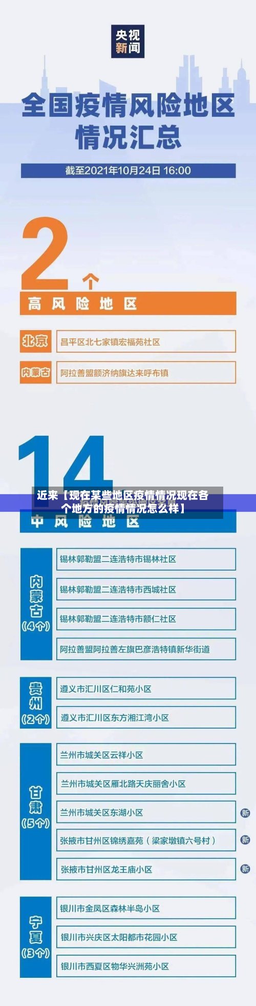 近来【现在某些地区疫情情况现在各个地方的疫情情况怎么样】