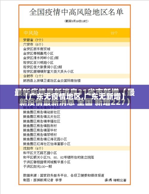 【广东无疫情地区,广东无新增】-第2张图片