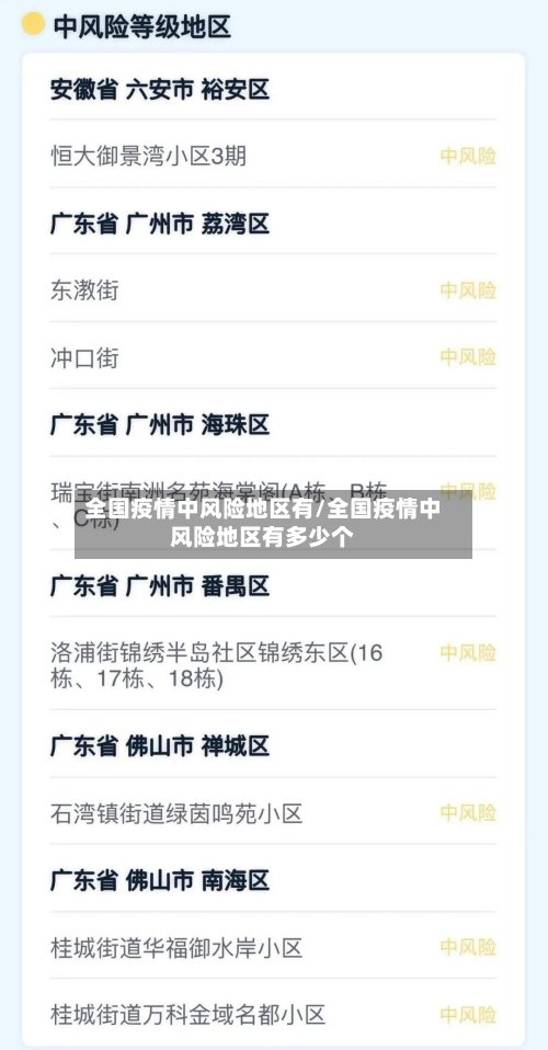 全国疫情中风险地区有/全国疫情中风险地区有多少个-第3张图片