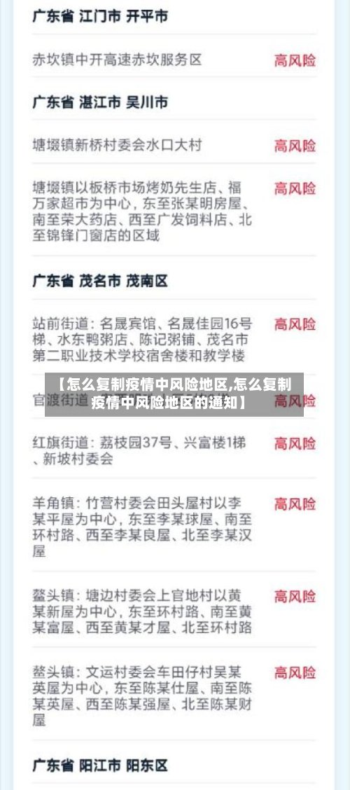 【怎么复制疫情中风险地区,怎么复制疫情中风险地区的通知】