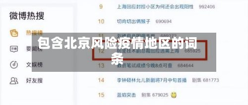 包含北京风险疫情地区的词条