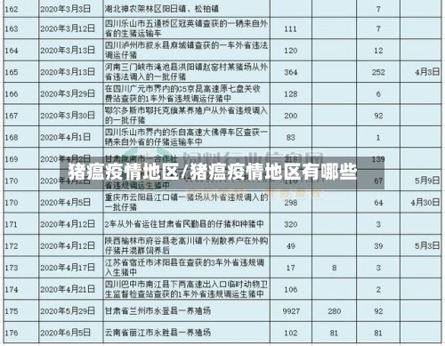 猪瘟疫情地区/猪瘟疫情地区有哪些-第3张图片