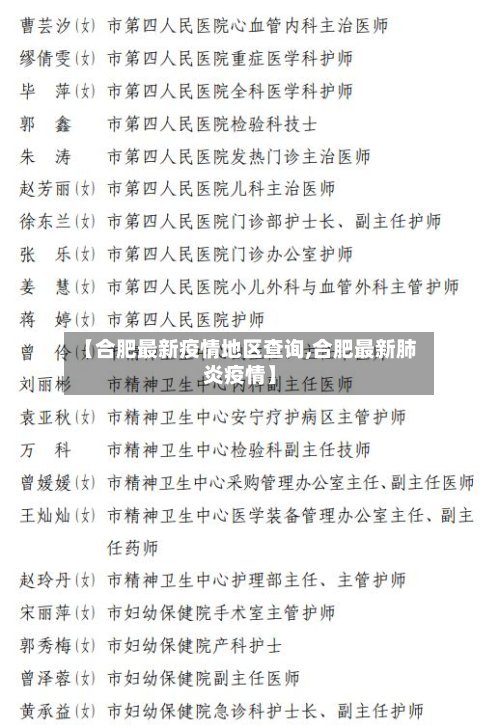 【合肥最新疫情地区查询,合肥最新肺炎疫情】