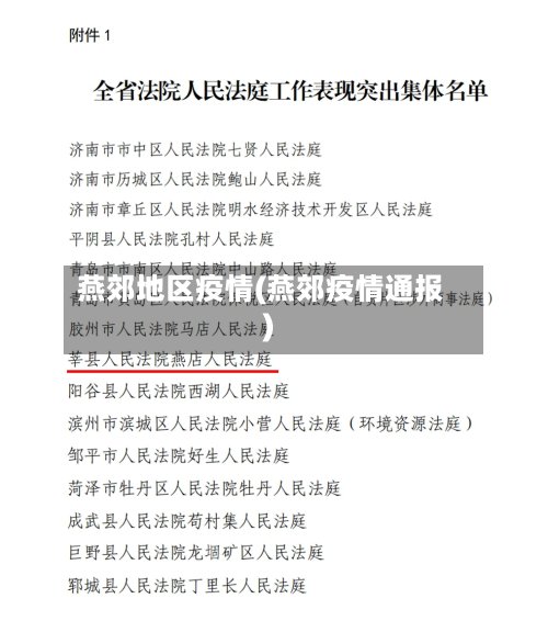 燕郊地区疫情(燕郊疫情通报)