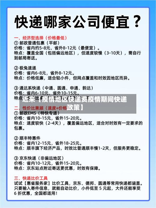 近来【疫情地区快递费疫情期间快递政策】-第2张图片