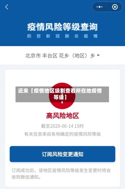 近来【疫情地区级别查看所在地疫情等级】