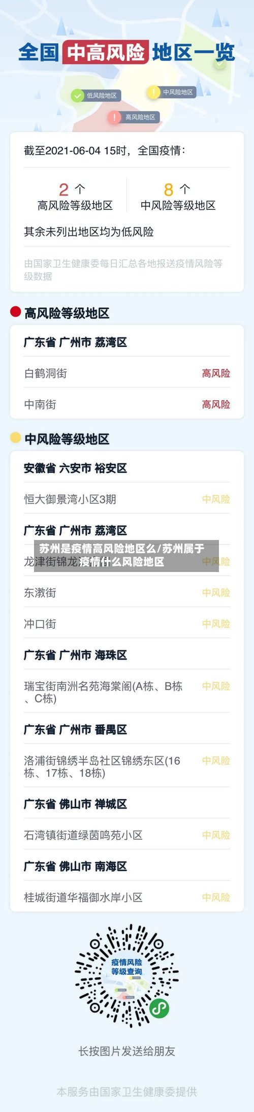 苏州是疫情高风险地区么/苏州属于疫情什么风险地区