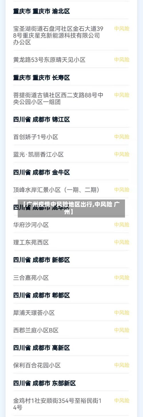 【广州疫情中风险地区出行,中风险 广州】
