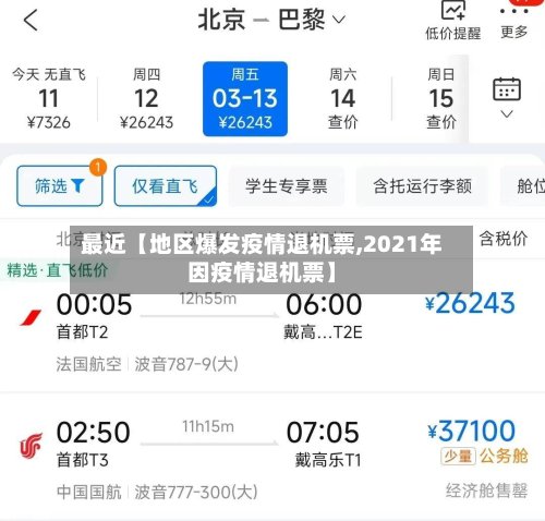 最近【地区爆发疫情退机票,2021年因疫情退机票】