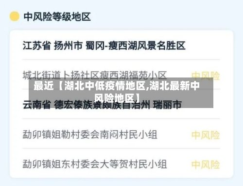 最近【湖北中低疫情地区,湖北最新中风险地区】