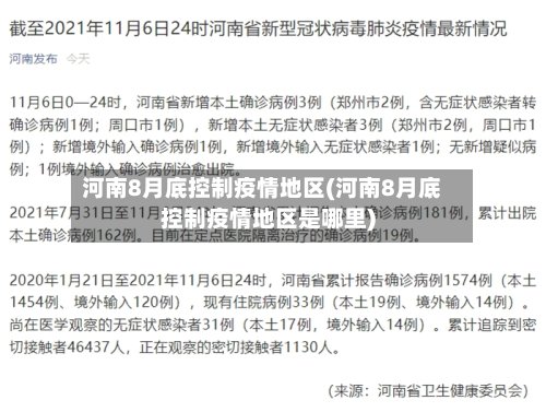 河南8月底控制疫情地区(河南8月底控制疫情地区是哪里)