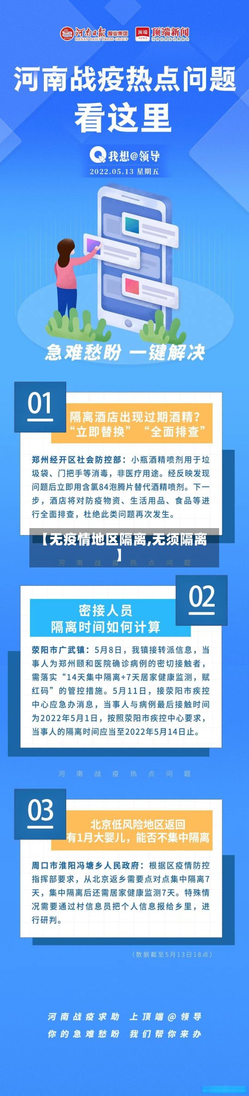 【无疫情地区隔离,无须隔离】