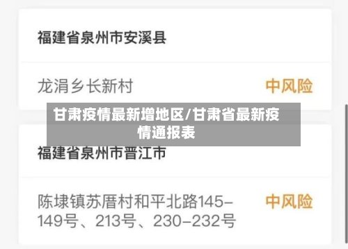 甘肃疫情最新增地区/甘肃省最新疫情通报表