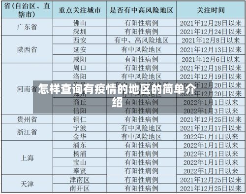 怎样查询有疫情的地区的简单介绍