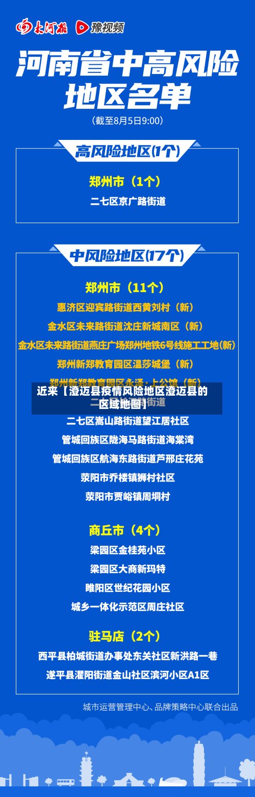 近来【澄迈县疫情风险地区澄迈县的区域地图】
