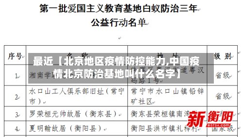 最近【北京地区疫情防控能力,中国疫情北京防治基地叫什么名字】-第2张图片