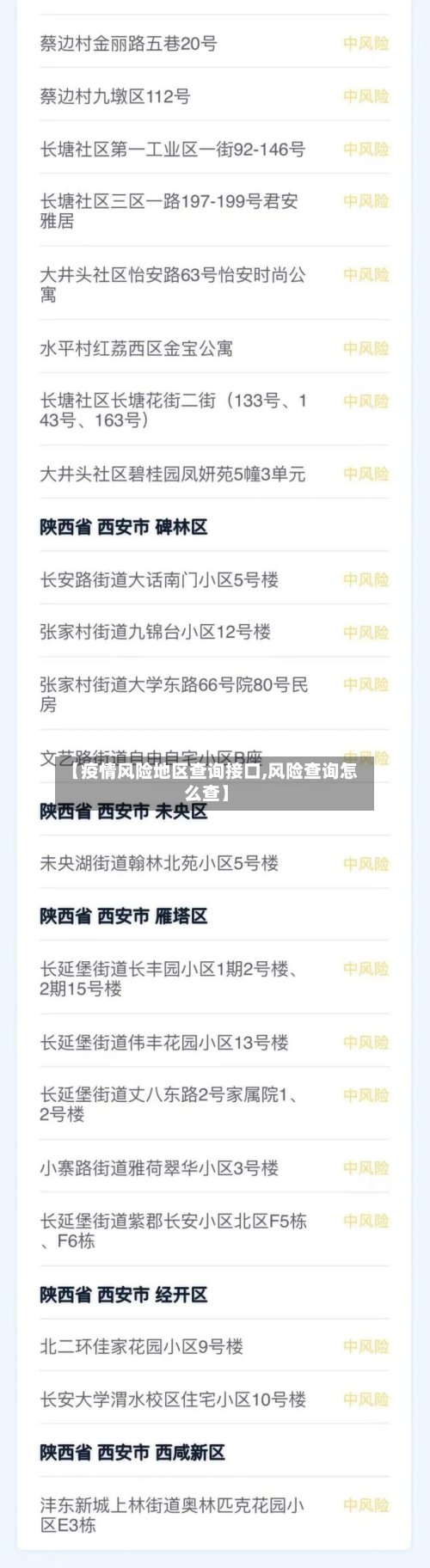 【疫情风险地区查询接口,风险查询怎么查】-第2张图片