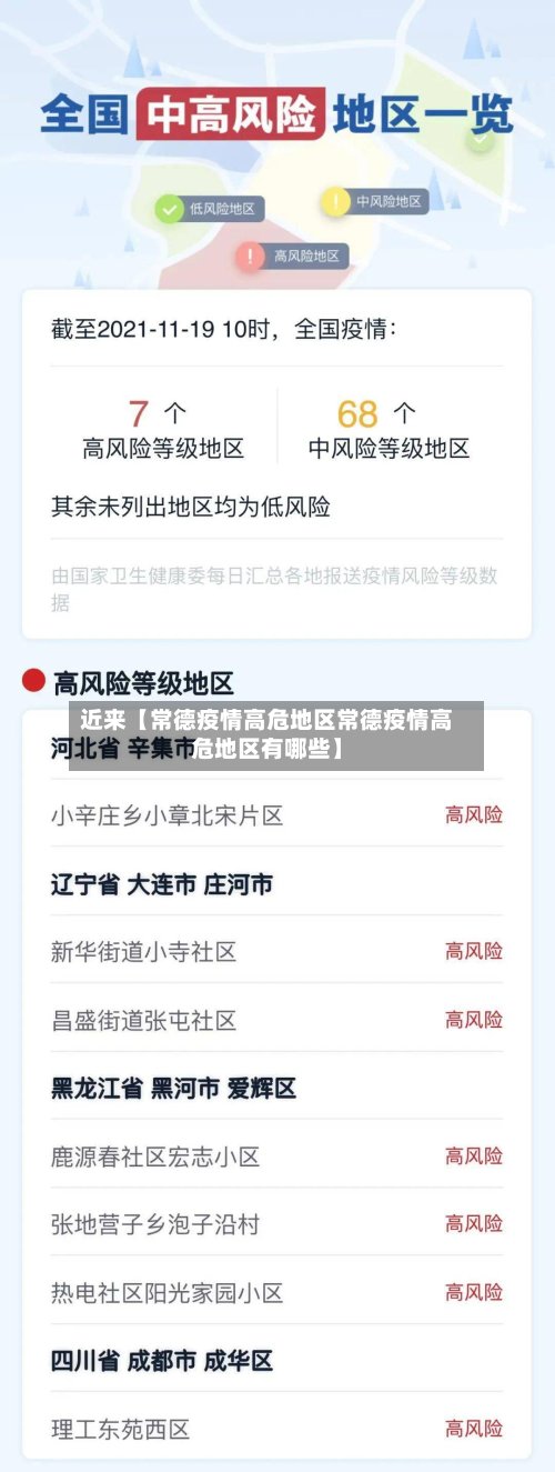 近来【常德疫情高危地区常德疫情高危地区有哪些】-第2张图片