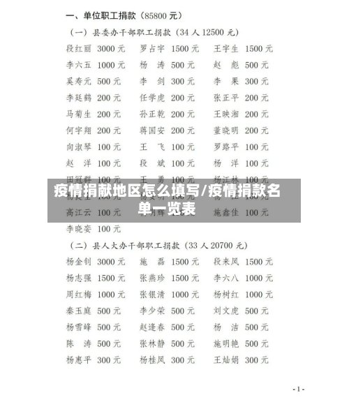 疫情捐献地区怎么填写/疫情捐款名单一览表-第2张图片