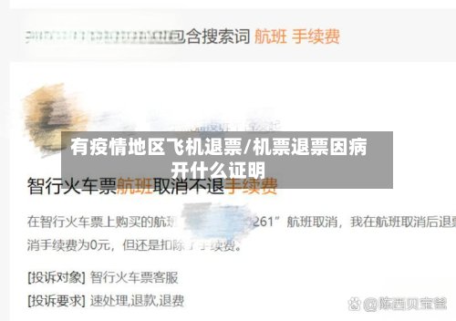 有疫情地区飞机退票/机票退票因病开什么证明