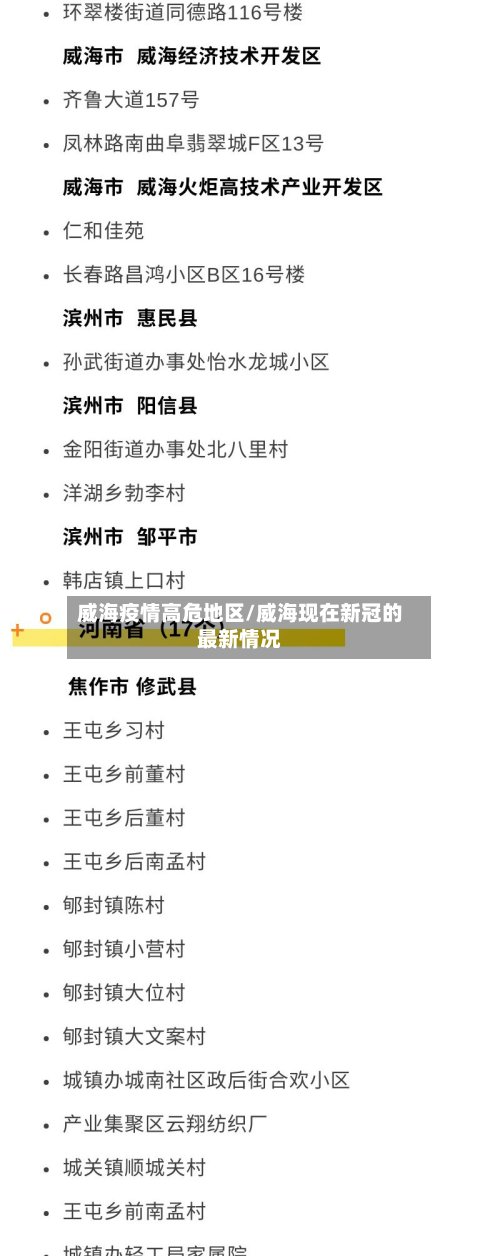 威海疫情高危地区/威海现在新冠的最新情况-第3张图片