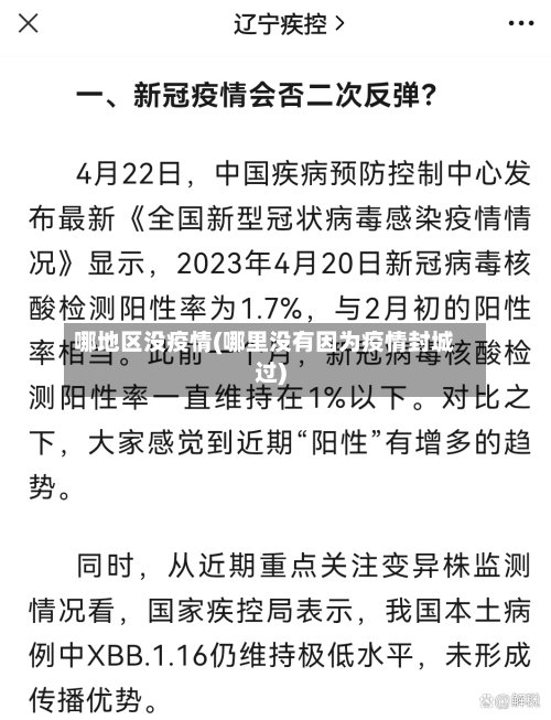 哪地区没疫情(哪里没有因为疫情封城过)-第3张图片
