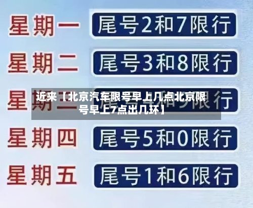 近来【北京汽车限号早上几点北京限号早上7点出几环】-第2张图片