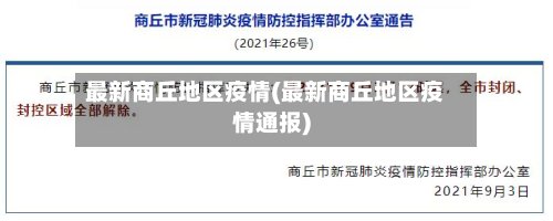 最新商丘地区疫情(最新商丘地区疫情通报)