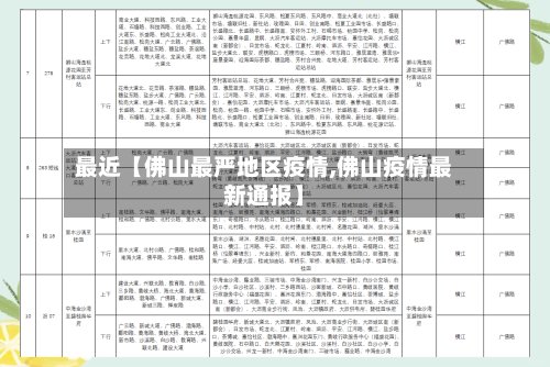 最近【佛山最严地区疫情,佛山疫情最新通报】-第2张图片