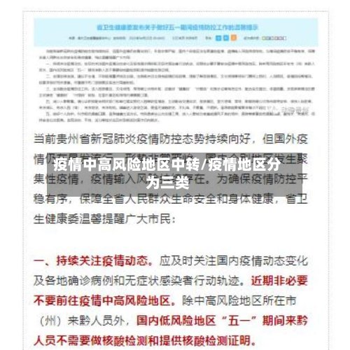 疫情中高风险地区中转/疫情地区分为三类
