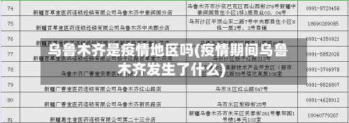 乌鲁木齐是疫情地区吗(疫情期间乌鲁木齐发生了什么)