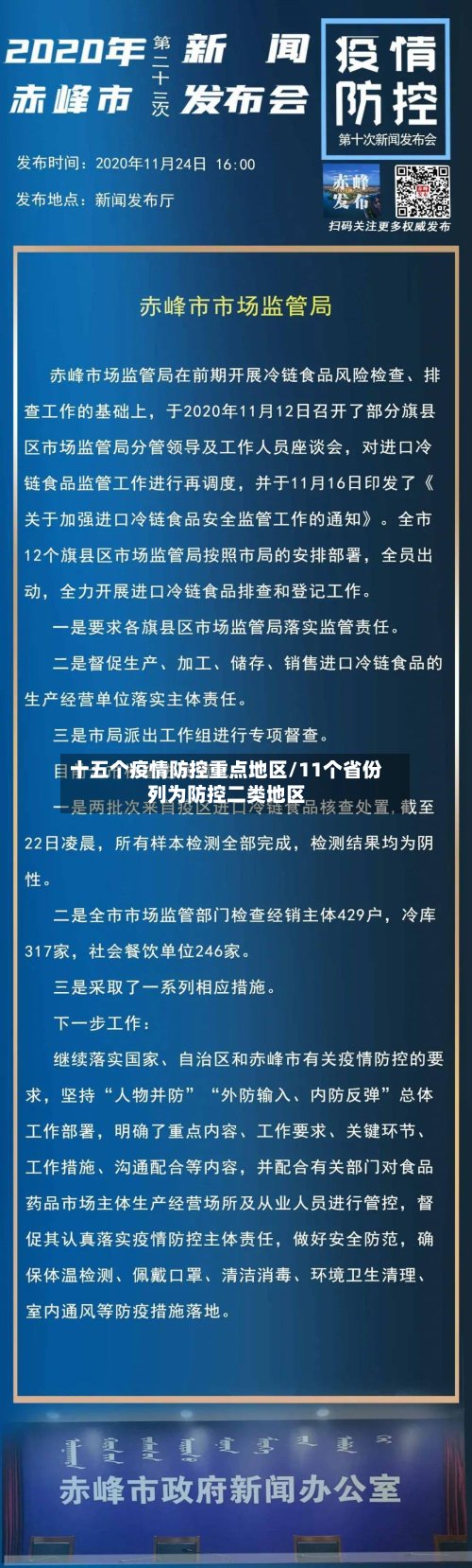 十五个疫情防控重点地区/11个省份列为防控二类地区