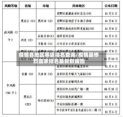 疫情各地区等级排名查询/疫情最惨烈国家排名最新数据图