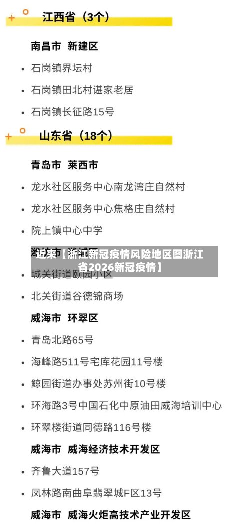 近来【浙江新冠疫情风险地区图浙江省2026新冠疫情】